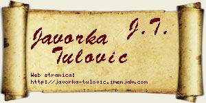 Javorka Tulović vizit kartica